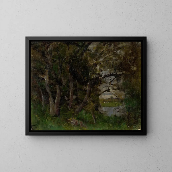 Motivo di fine serata in un parco a Strky - Ladislav Mednyánszky — quadro incorniciato alla parete
