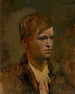 Ragazzo con testa bianca e un punto rosso sullo sfondo - Ladislav Mednyánszky — vista dell’opera