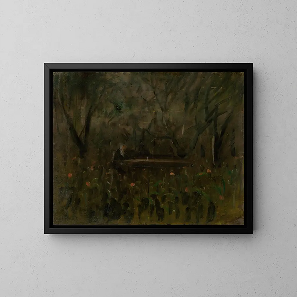 Nel giardino alla tavola - Ladislav Mednyánszky — quadro incorniciato alla parete