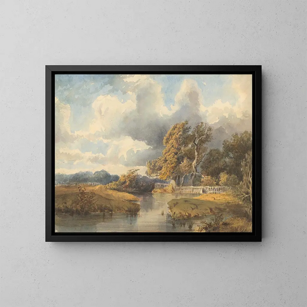 Lago in un parco svizzero - Ladislav Mednyánszky — quadro incorniciato alla parete