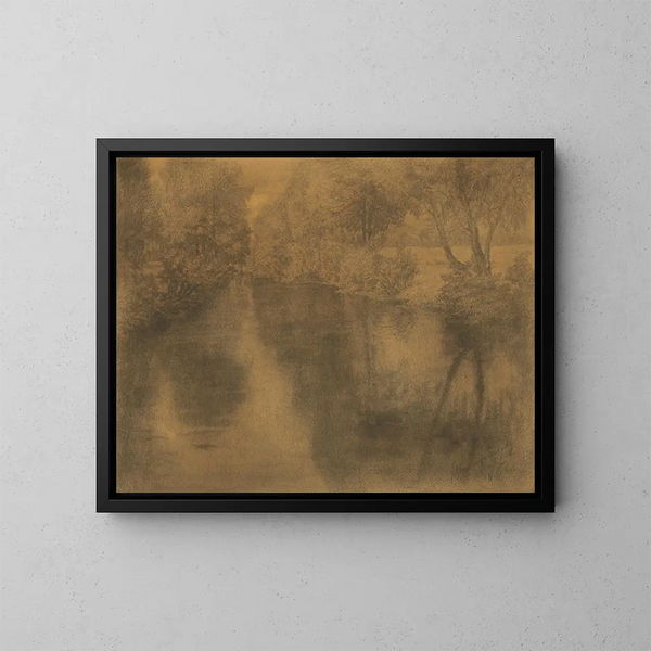Al bordo del fiume - Ladislav Mednyánszky — quadro incorniciato alla parete