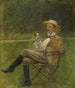 Studio di un uomo seduto con un cane - Ladislav Mednyánszky — vista dell’opera