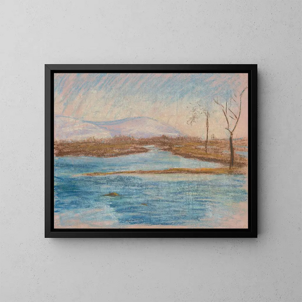 Paesaggio invernale - Ladislav Mednyánszky — quadro incorniciato alla parete