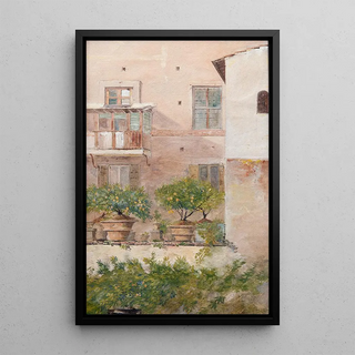 Lars Jacob von Rk - Italian Study Patio with LemonTrees in Flowerpots.webp