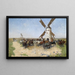 Mulino in un vasto paesaggio di puszta - László Pataky von Sospatak — quadro incorniciato alla parete