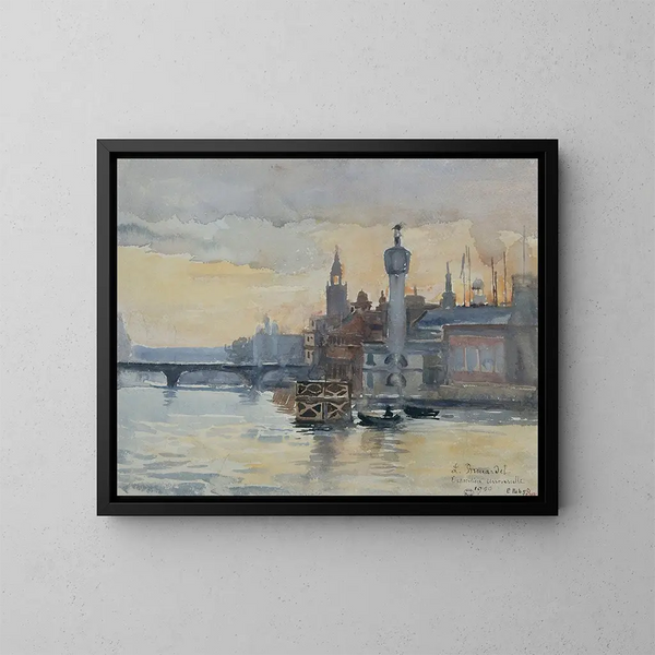 Pavillons al bordo della Senna, l'esposizione del 1900 - Laure Brouardel — quadro incorniciato alla parete