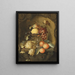 Uva e limone su una tazza con arance su un davanzale in una nicchia in pietra scolpita - Laurens Craen — quadro incorniciato alla parete