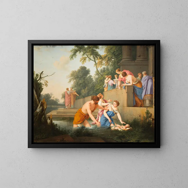 La scoperta di Mosè - Laurent de La Hyre — quadro incorniciato alla parete