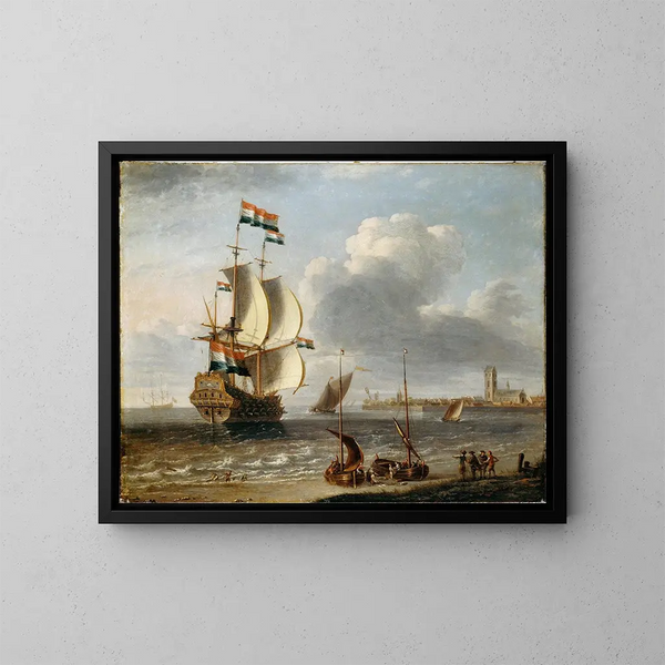 Un Indiaman olandese al largo di Hoorn - Laureys a Castro — quadro incorniciato alla parete