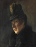 Ritratto di una giovane donna con cappotto con colletto di pelliccia e cappello con reflex - Laurits Andersen Ring — vista dell’opera