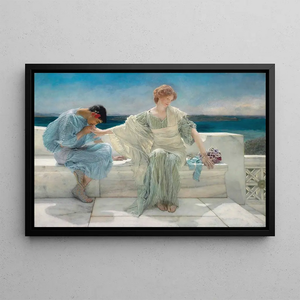 Non chiedermelo più - Lawrence Alma-Tadema — quadro incorniciato alla parete