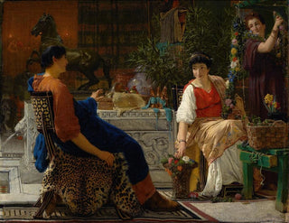 Preparativi per le festività La corona floreale - Lawrence Alma-Tadema — vista dell’opera