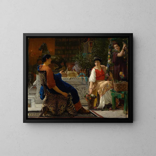 Preparativi per le festività La corona floreale - Lawrence Alma-Tadema — quadro incorniciato alla parete