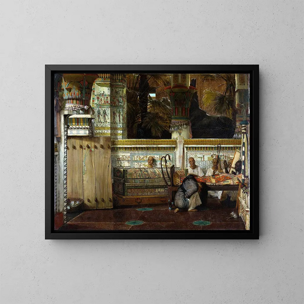 La vedova egiziana - Lawrence Alma-Tadema — quadro incorniciato alla parete