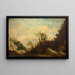 Paesaggio con un ponte - Lazare Bruandet — quadro incorniciato alla parete