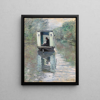 Le Bateau-Atelier - Claude Monet | Reproduction Tableau Décoration murale affiche copie