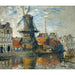 Riproduzione del dipinto Il mulino a vento sul canale sconosciuto, Amsterdam - Claude Monet