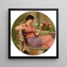 Il Tempo delle Rose - John William Godward — quadro incorniciato alla parete