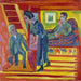 Il coppia in visita e il nuovo arrivato - Ernst Ludwig Kirchner — ambientato in un interno