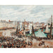 Riproduzione del dipinto Il mercato del pesce, Dieppe; tempo grigio, la mattina - Camille Pissarro