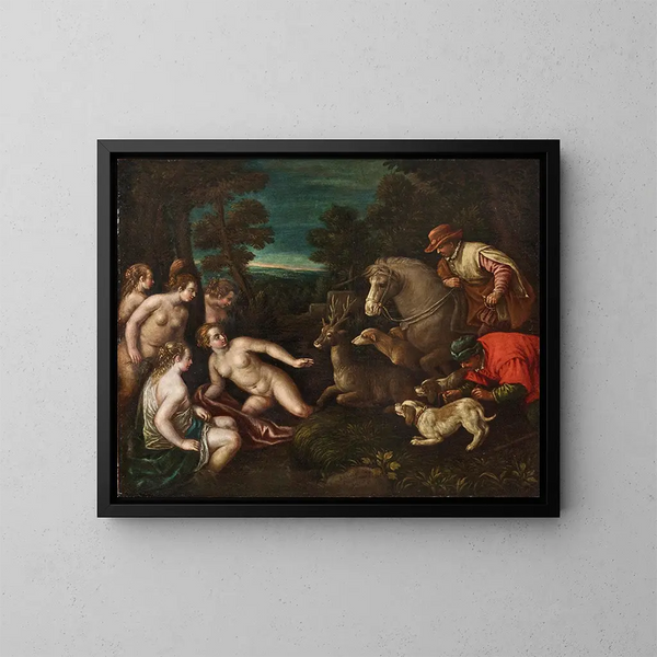 Diane e Atteone - Leandro Bassano — quadro incorniciato alla parete