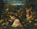 Printemps, una scena di villaggio con contadini che trattano capre e fanno il pane - Leandro Bassano — vista dell’opera