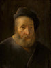 Ritratto di un uomo barbuto a mezza figura con cappello - Scuola di Leida — vista dell’opera