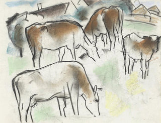 Leo Gestel - Enkele koeien in een landschap.webp