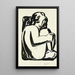 Femme nue assise avec les genoux repliés, esquisse - Leo Gestel — quadro incorniciato alla parete