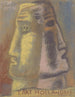 Schizzo di progettazione per Paul Fierens l'Arte olandese contemporanea due teste di uomini rappresentate di profilo che si distolgono l'una dall'altra - Leo Gestel — vista dell’opera