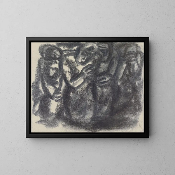 Schizzo di un gruppo di persone - Leo Gestel — quadro incorniciato alla parete