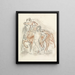 Foglio di bozza con un uomo nudo che tiene due cavalli - Leo Gestel — quadro incorniciato alla parete