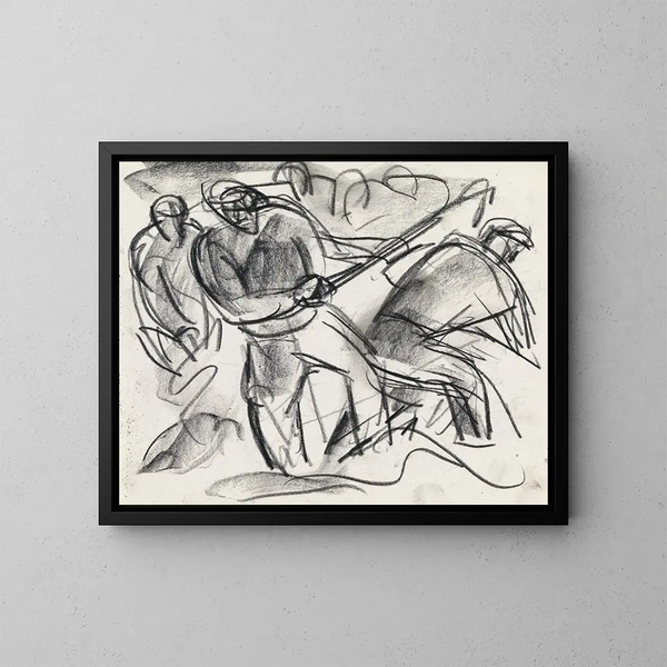 Studio di personaggi al lavoro - Leo Gestel — quadro incorniciato alla parete