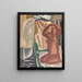 Due donne che si bagnano e una silhouette di schiena - Leo Gestel — quadro incorniciato alla parete