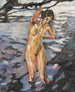 Donna nuda in piedi che si bagno - Leo Putz — vista dell’opera
