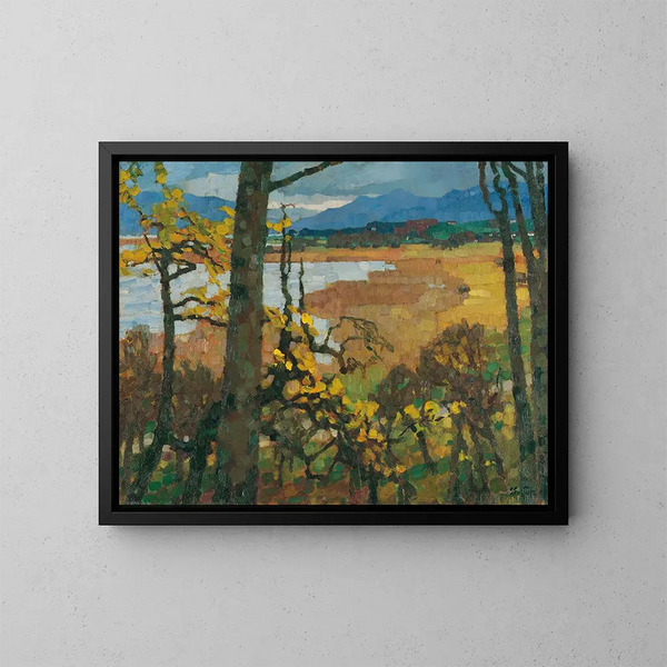 Autunno al Chiemsee - Leo Putz — quadro incorniciato alla parete