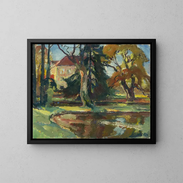 Parco del castello di Fuberg a Gauting - Leo Putz — quadro incorniciato alla parete