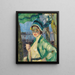 Ritratto di dama sotto un ombrello verde Frieda Blell - Leo Putz — quadro incorniciato alla parete