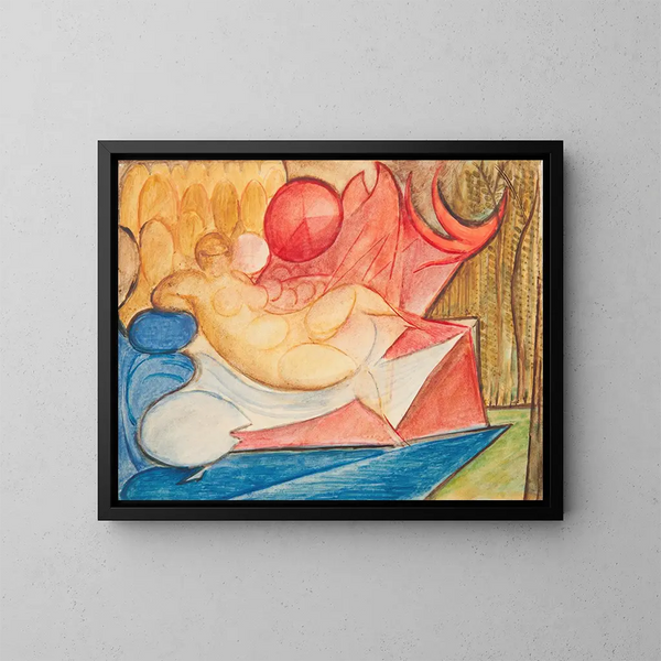 Donna nuda sdraiata - Leon Chwistek — quadro incorniciato alla parete