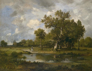 Leon Richet - Bachlandschaft mit Wanderin.webp