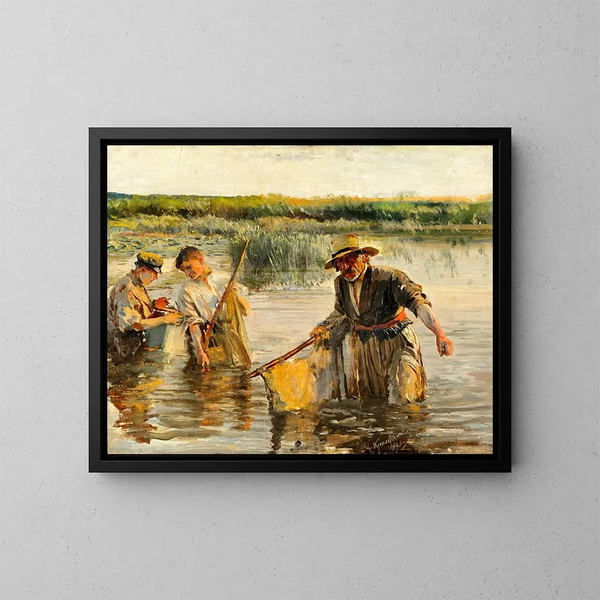 Pescatori - Leon Wyczółkowski — quadro incorniciato alla parete
