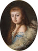 Ritratto di una giovane ragazza in abito blu e collana di perle - Leopold Horovitz — vista dell’opera
