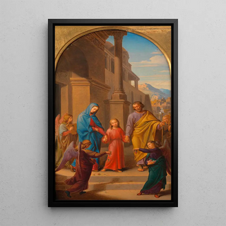 Leopold Kupelwieser - Gang der Hl Familie zum Tempel Entwurf fr ein Altarbild in der Lichtentaler Pfarrkirche.webp