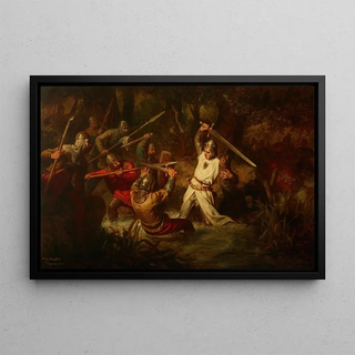 Leopold Loeffler - Emperor Rudolf I in the Battle of Marchfeld.webp