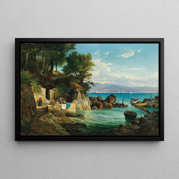 Baia ad Abbazia - Leopold Munsch — quadro incorniciato alla parete