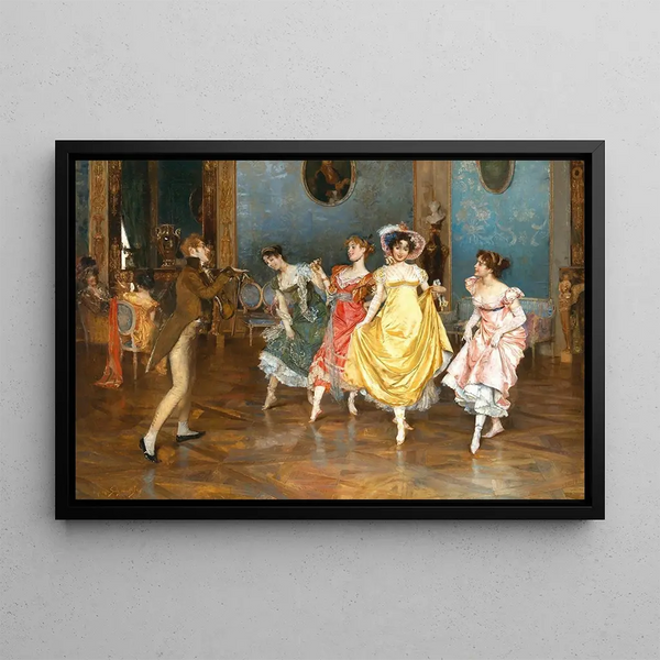Una ripetizione di danza - Leopold Schmutzler — quadro incorniciato alla parete