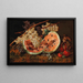 Nature morte con anguria e uva - Leopold Zinngger — quadro incorniciato alla parete
