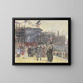 Leopold von Kalckreuth - Launching of a ship.webp