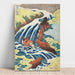 Riproduzione del dipinto Le cascate d'acqua per cavalli di Yoshitsune a Yoshino - Katsushika Hokusai