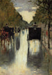 Scène de rue à Berlin avec fiacres - Lesser Ury — vista dell’opera